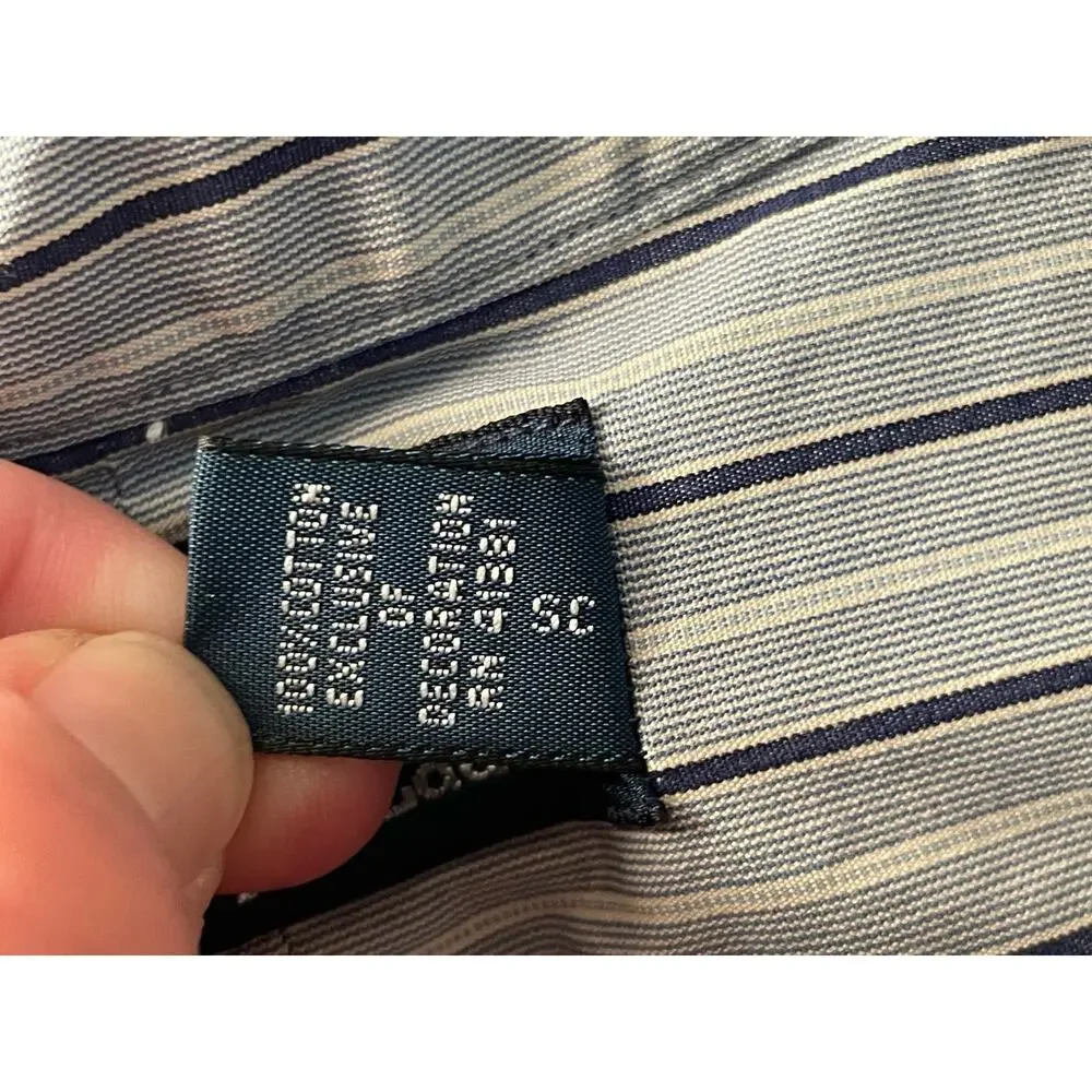 Polo Ralph Lauren size Large button up blue white‎ striped dress shirt
